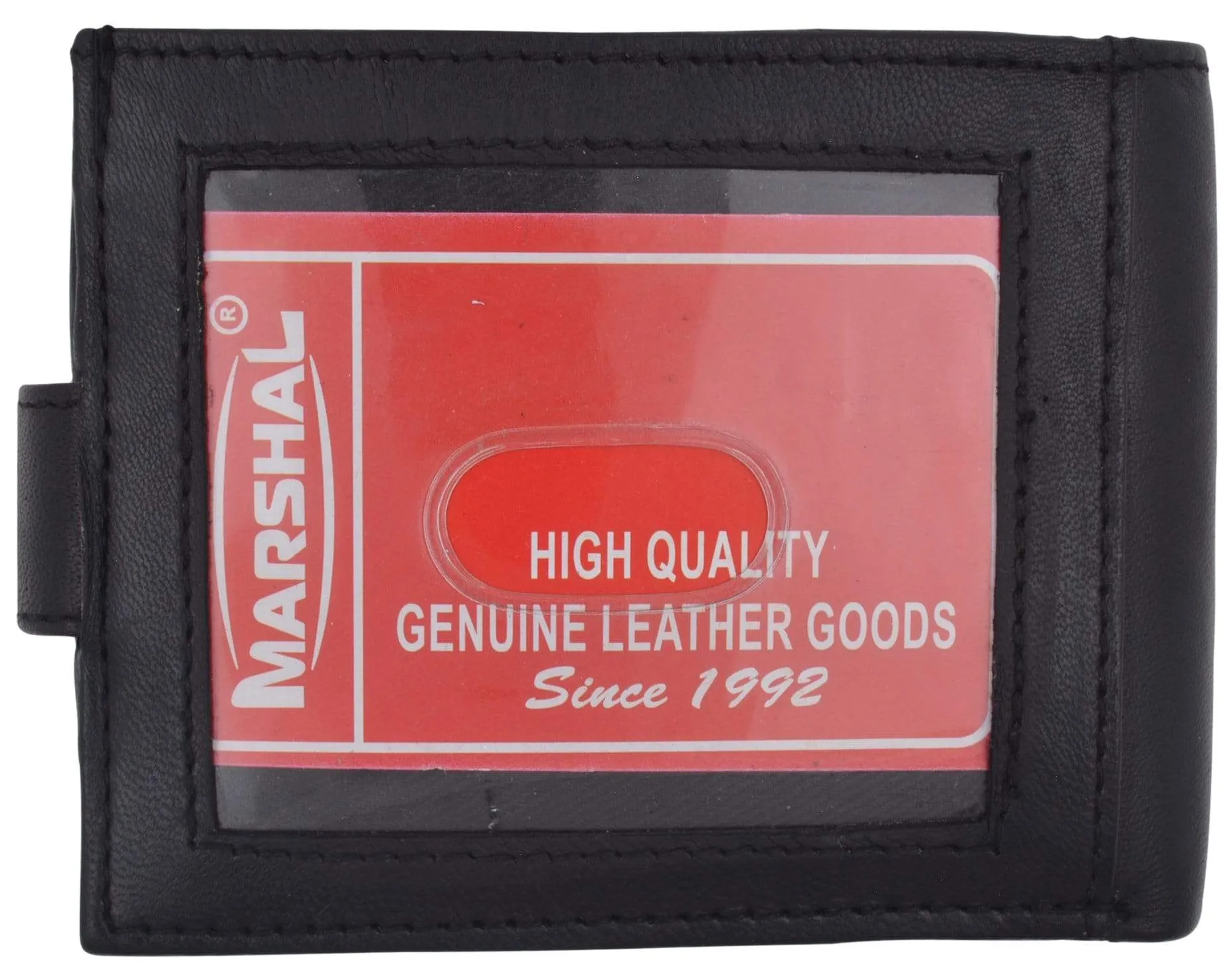 Leather Zippered Middle Pocket  Bifold Wallet with Snap Enclosure 1188