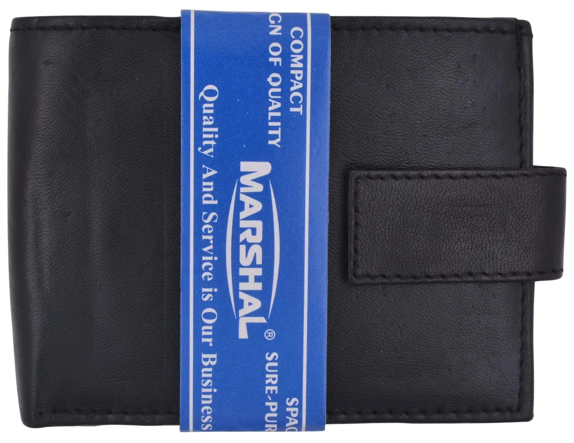 Leather Zippered Middle Pocket  Bifold Wallet with Snap Enclosure 1188