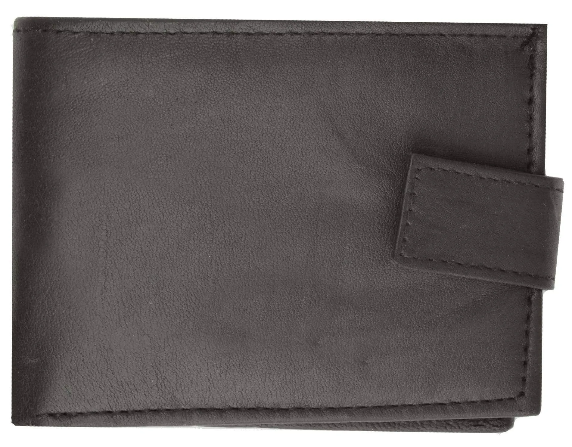 Leather Zippered Middle Pocket  Bifold Wallet with Snap Enclosure 1188