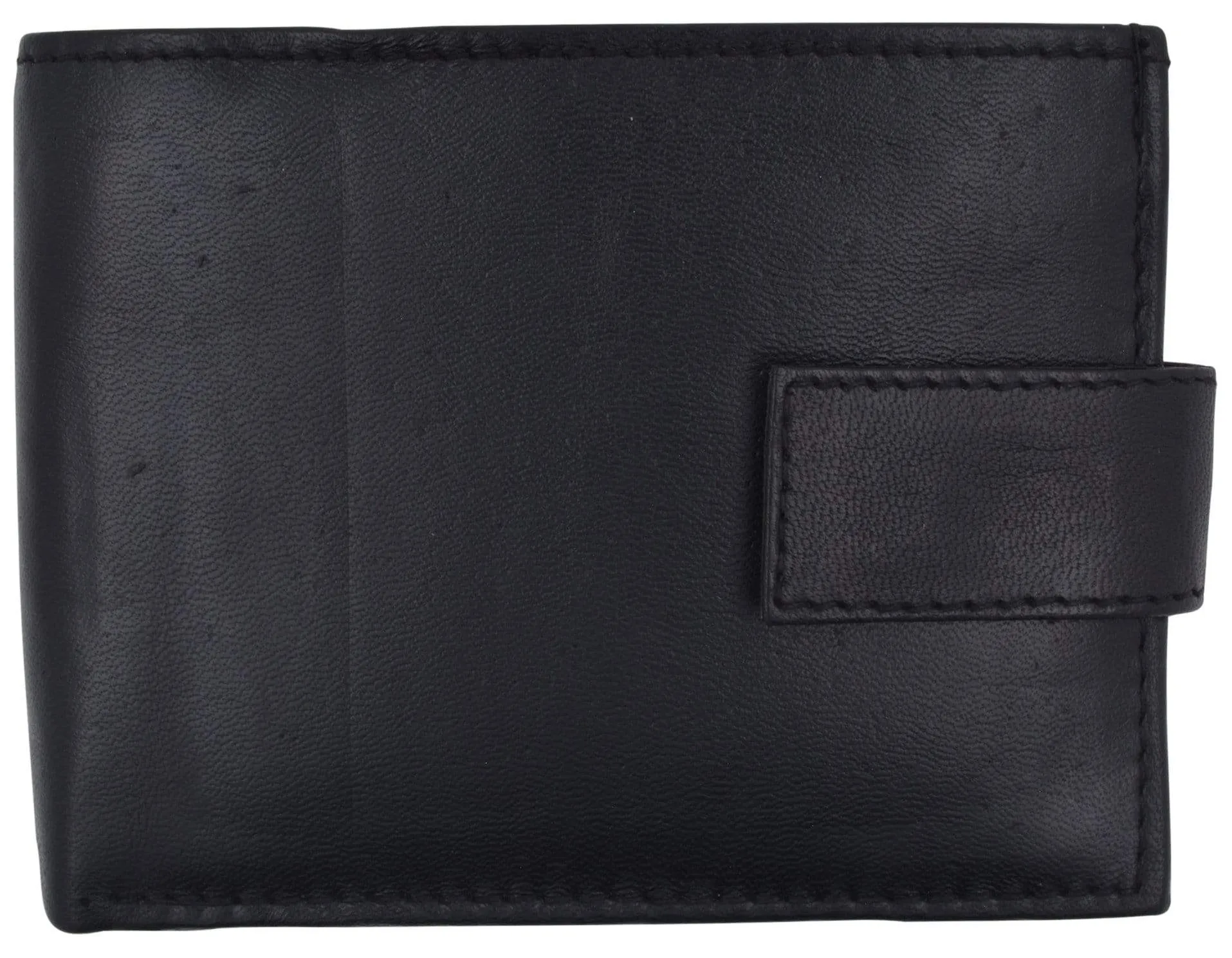 Leather Zippered Middle Pocket  Bifold Wallet with Snap Enclosure 1188