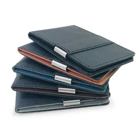 Men's Leather Thin Bifold Money Clip