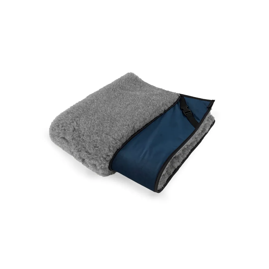 Midnight Blue Velvet & Grey Luxury Cosy Topper