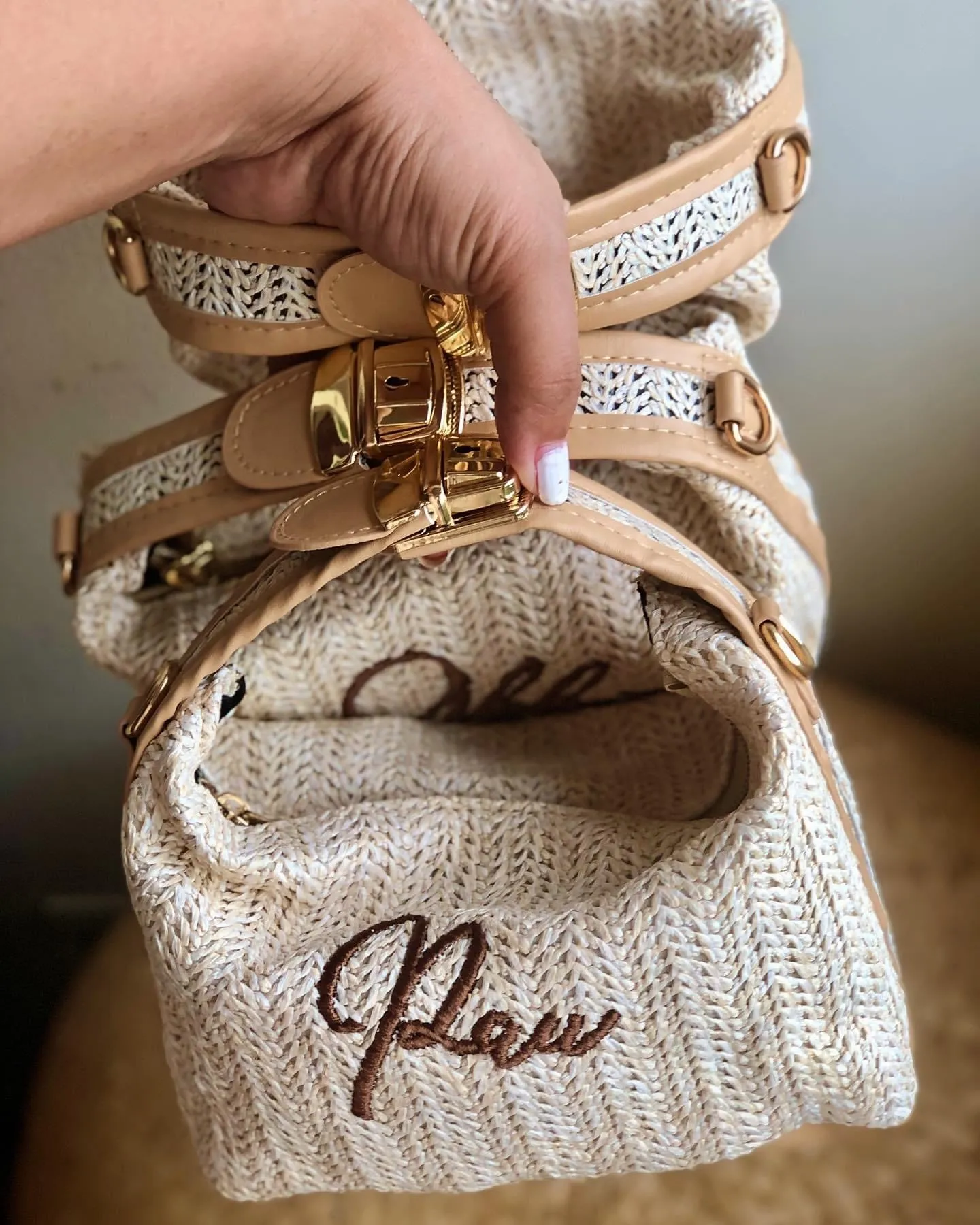 Mini Retro Raffia Tote