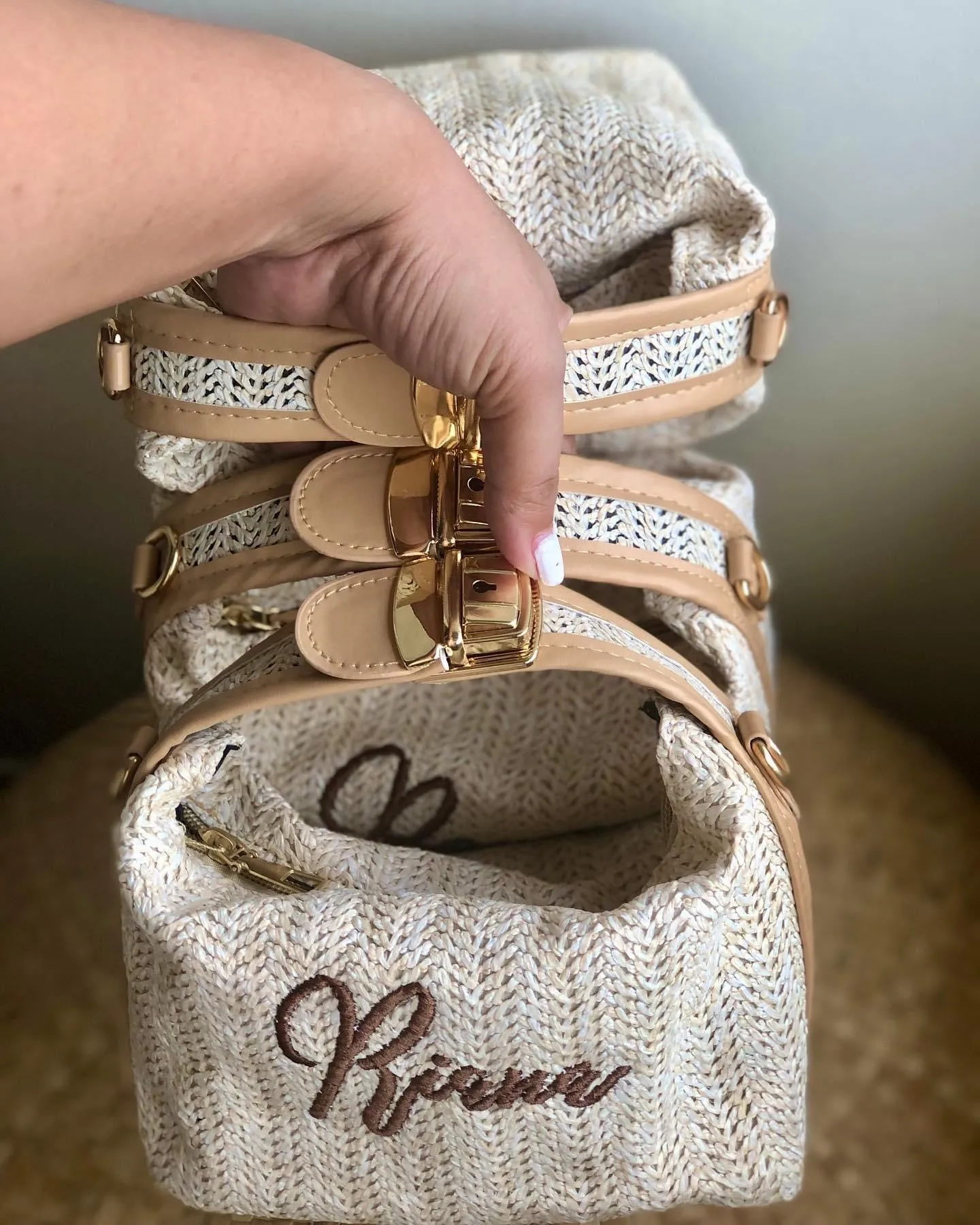 Mini Retro Raffia Tote