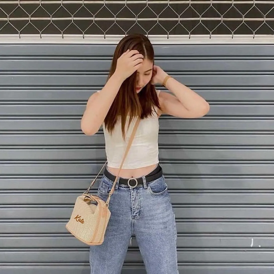 Mini Retro Raffia Tote