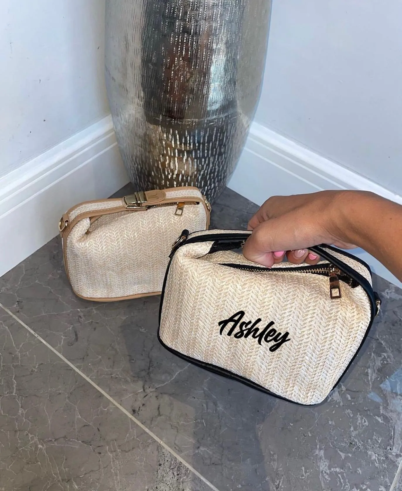 Mini Retro Raffia Tote