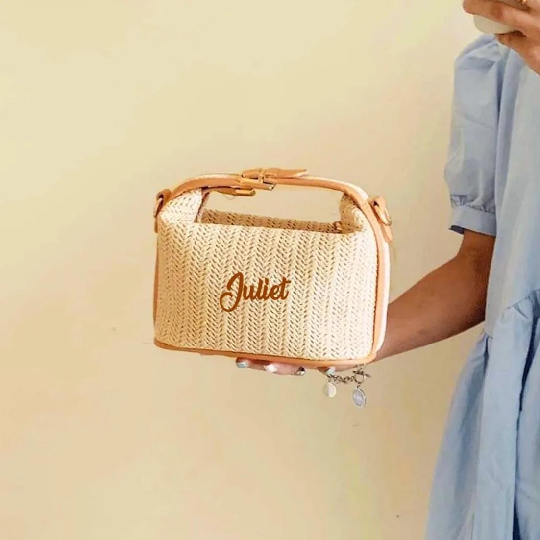 Mini Retro Raffia Tote