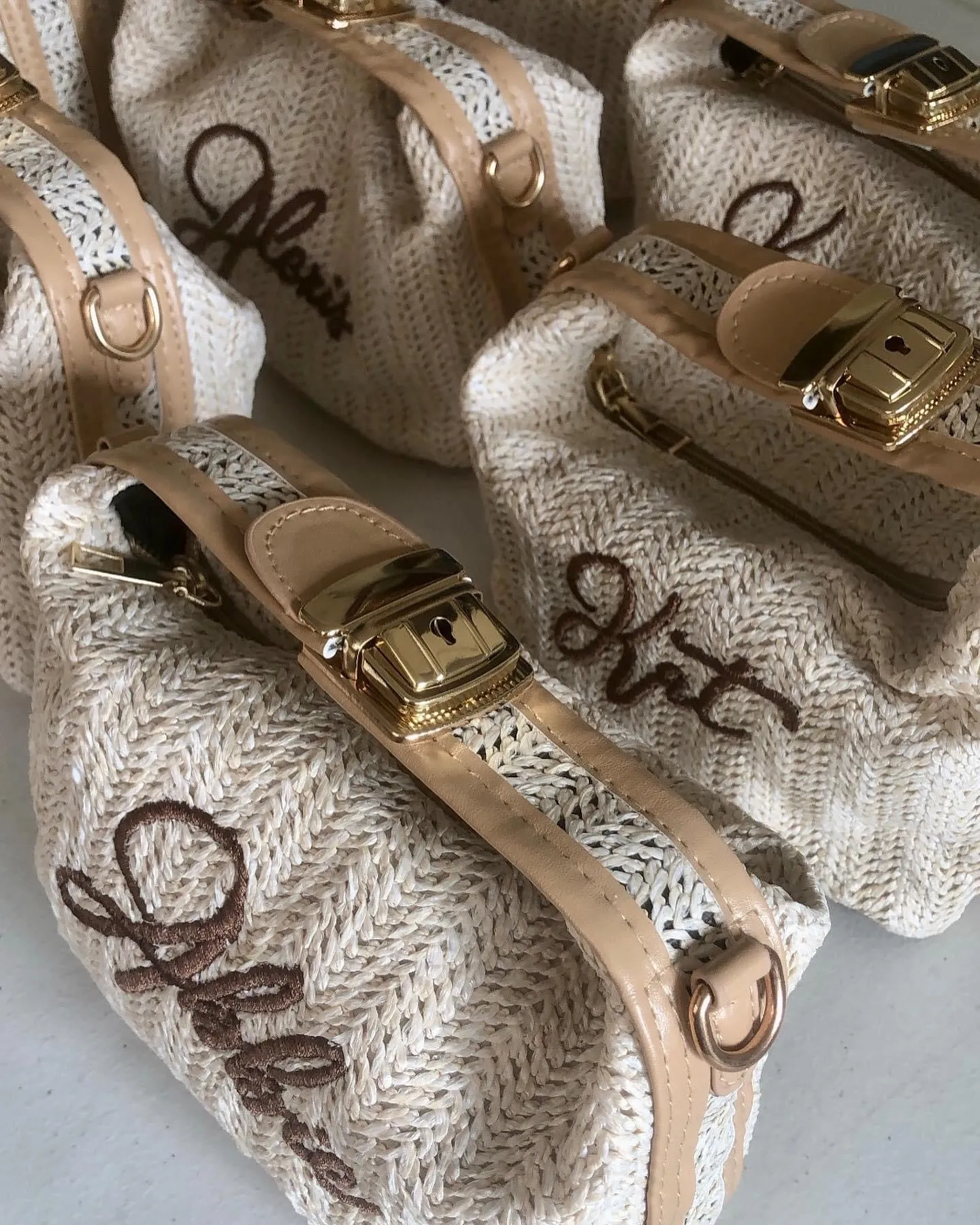 Mini Retro Raffia Tote