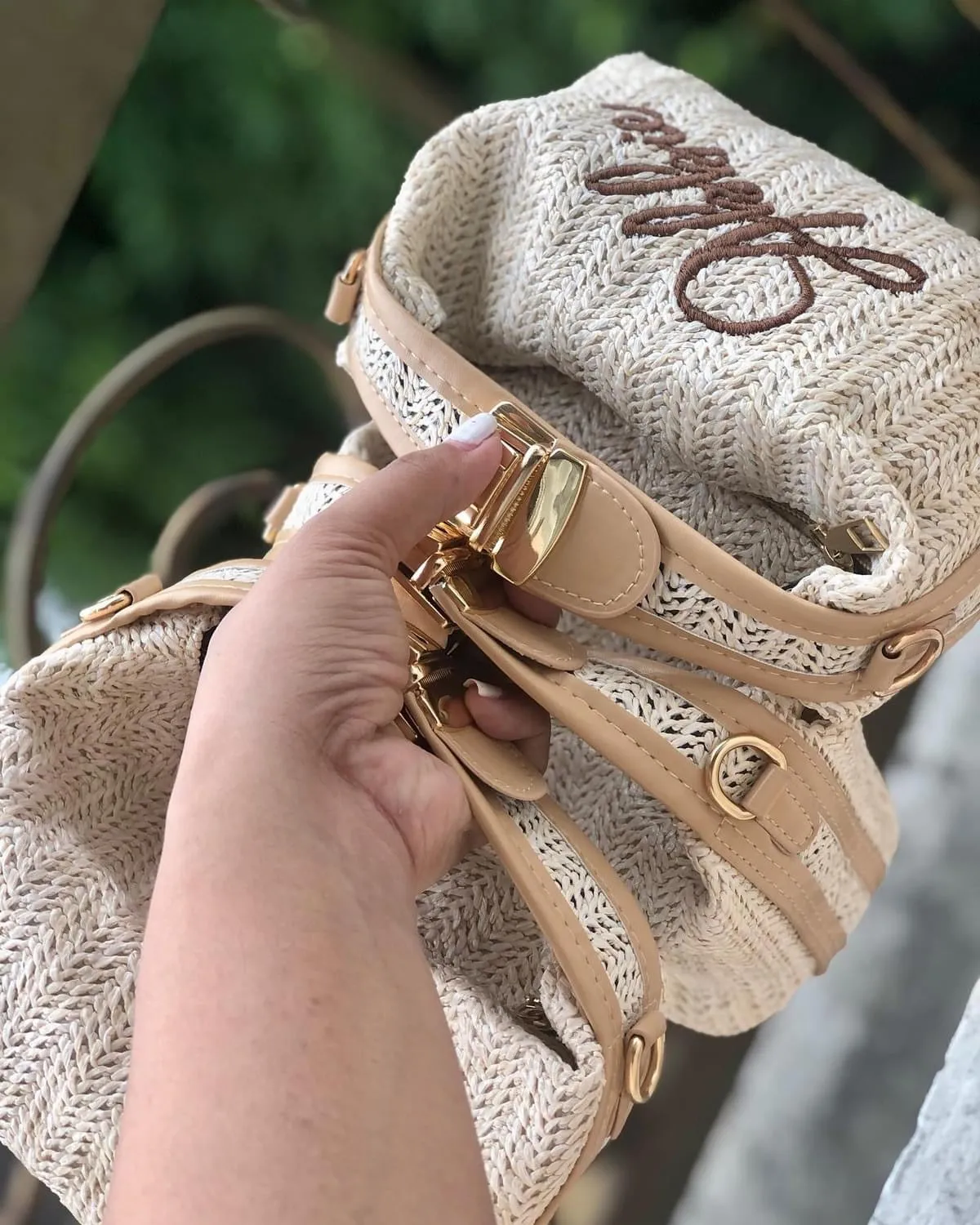 Mini Retro Raffia Tote