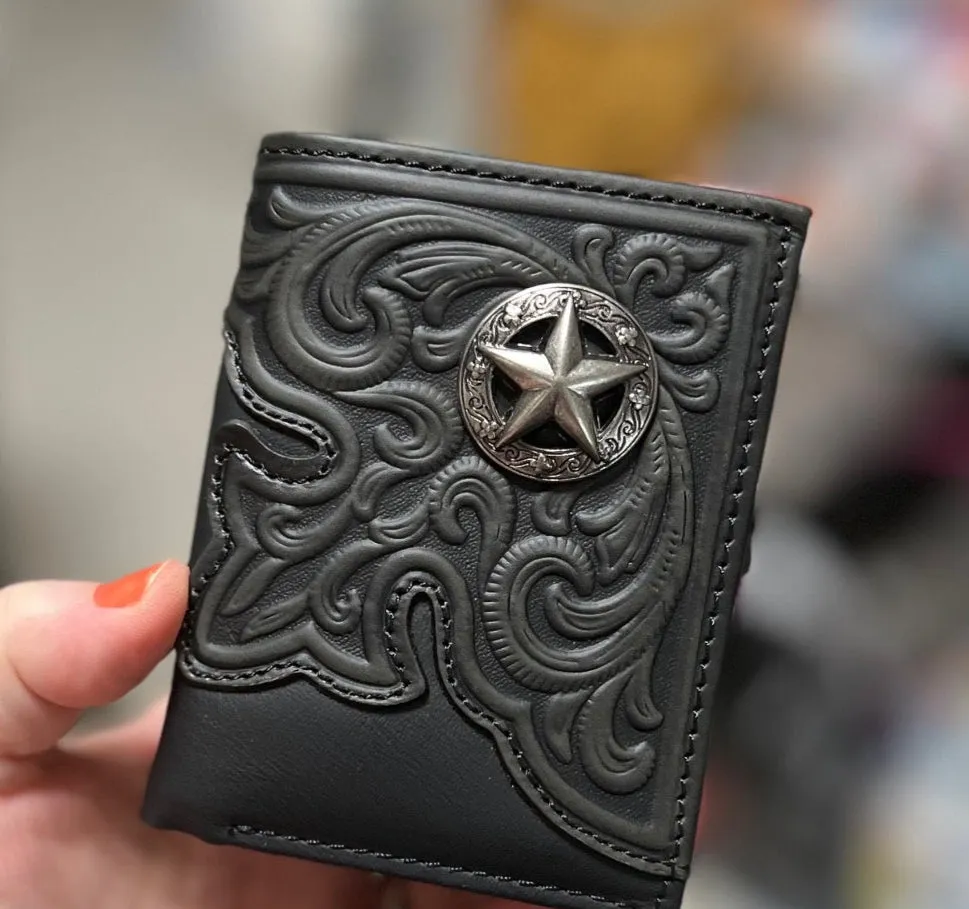 Montana West Mens Western Tri-Fold Wallets