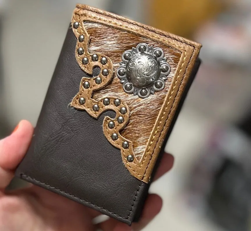 Montana West Mens Western Tri-Fold Wallets