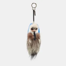 Multicolor Mink Fur and Leather Karlito Bag Charm