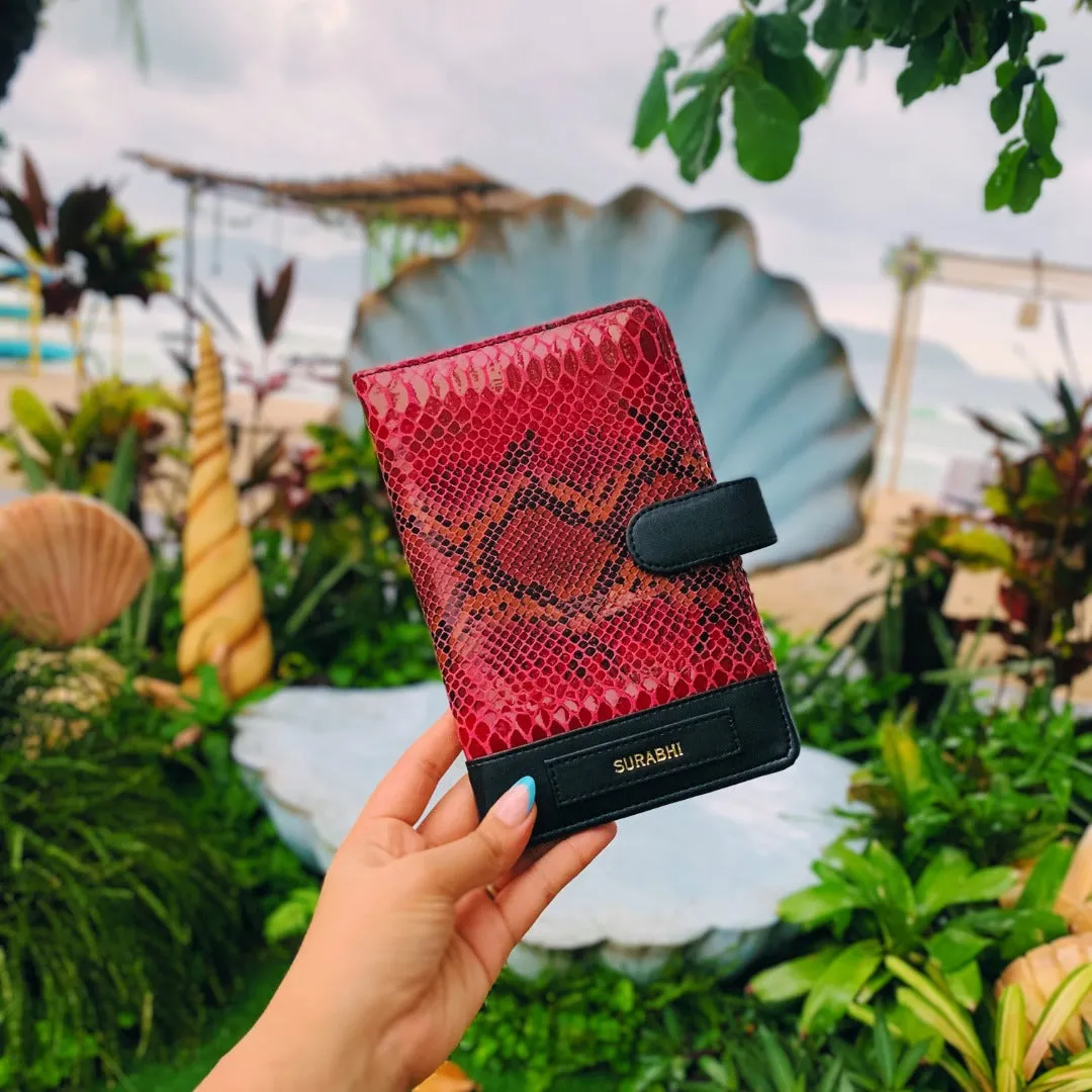 Odysey Raspberry Genuine Leather Travel Organizer