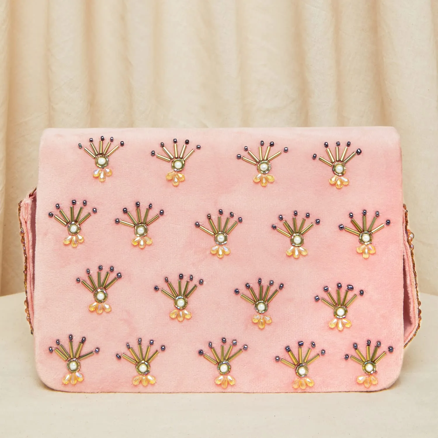 Peora Peach Clutch Purses for Women Handmade Evening Handbags Bridal Clutch