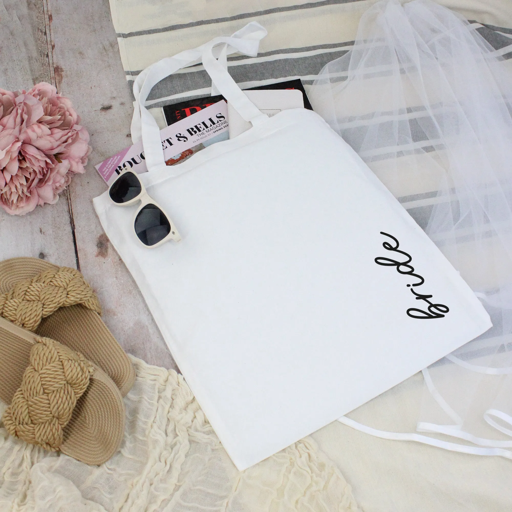Personalised Pink Team Bride & White Bride Tote Bags