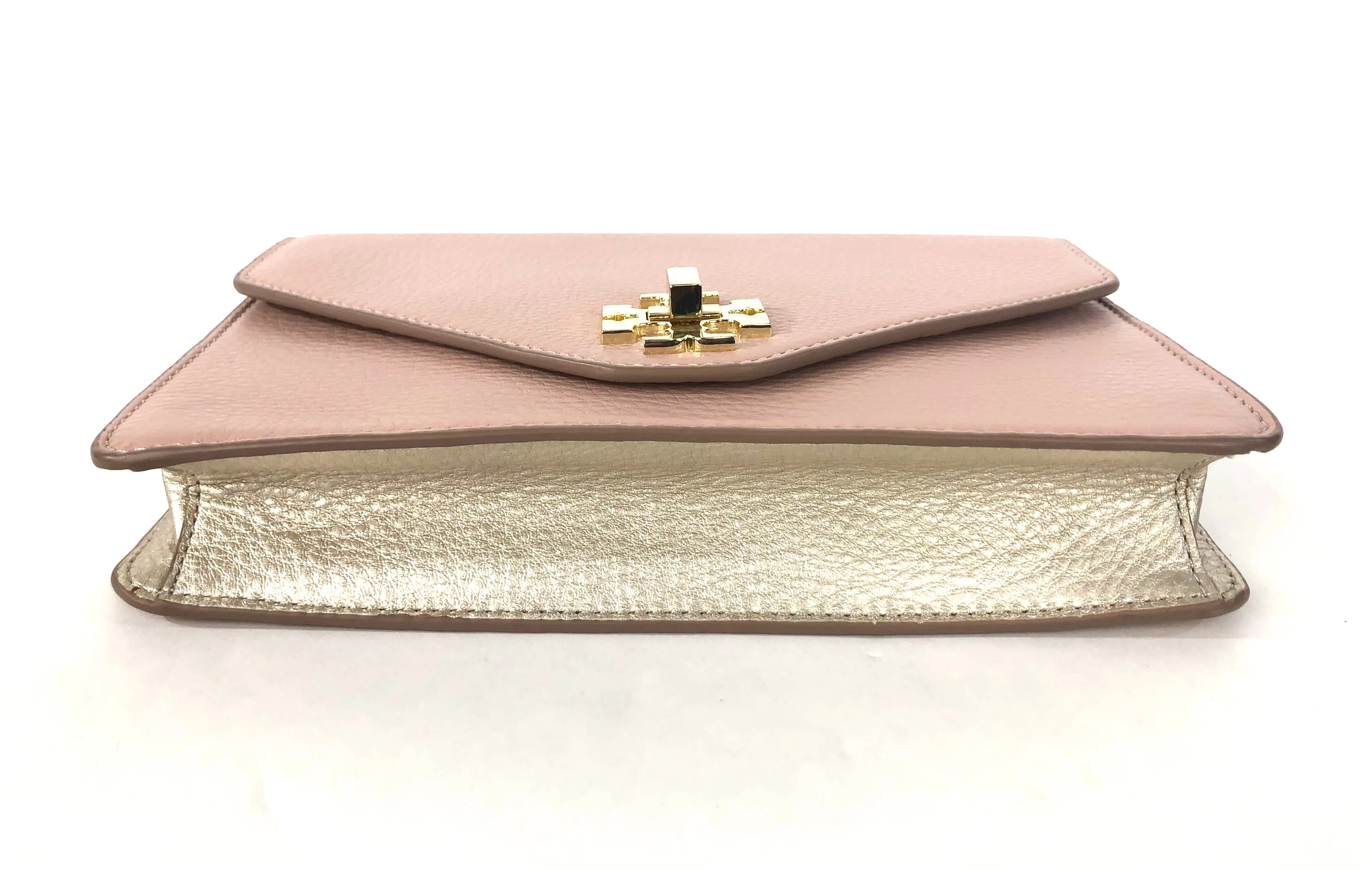 Pink Pebble Leather Convertible Clutch - Shoulder Bag - Crossbody