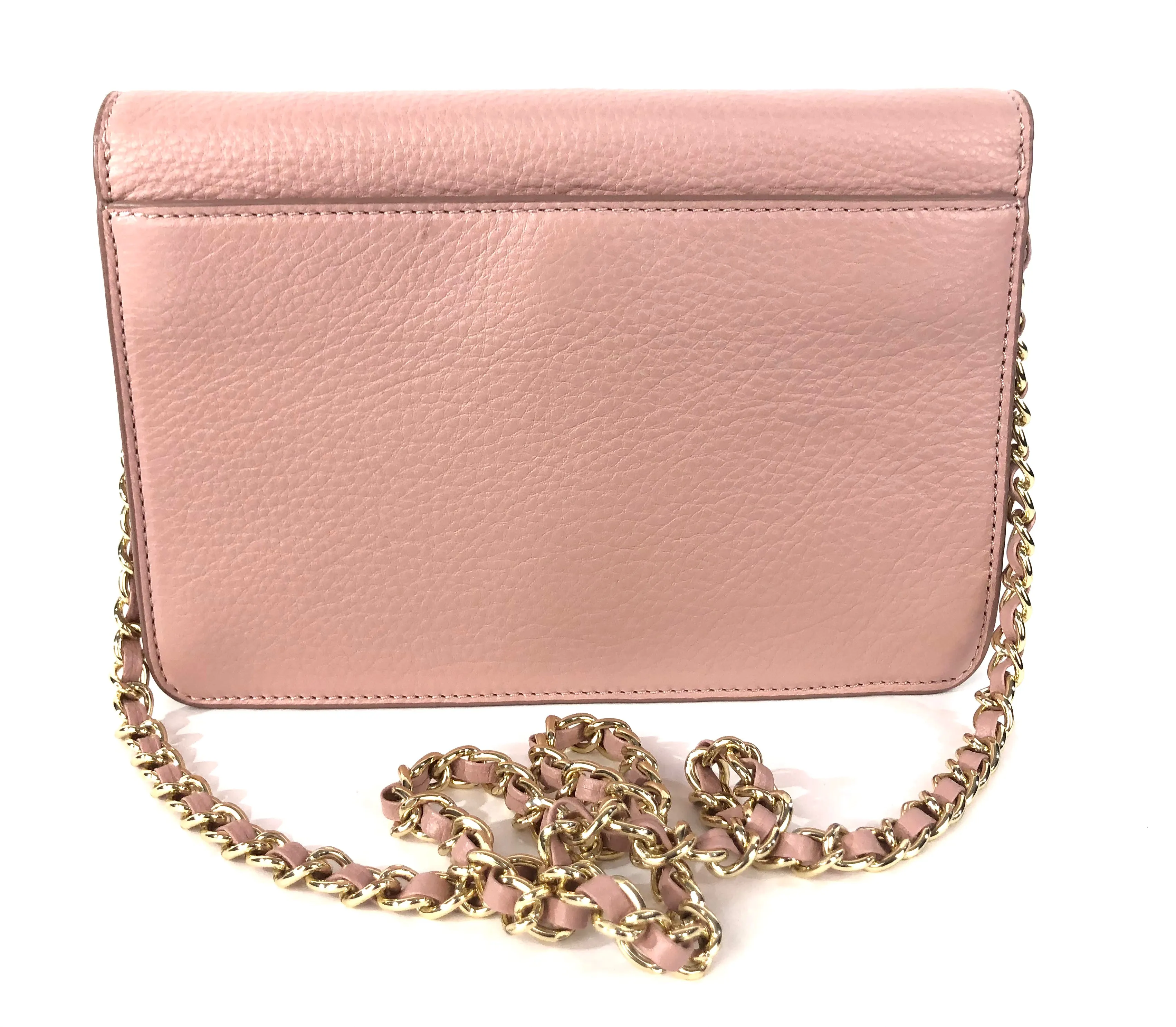 Pink Pebble Leather Convertible Clutch - Shoulder Bag - Crossbody
