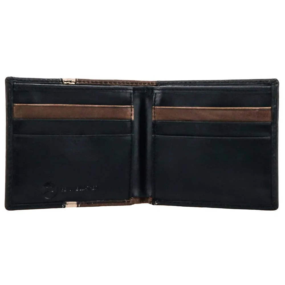"Tonkawa" Bifold Hooey Wallet Brown/Black w/Ivory Aztec