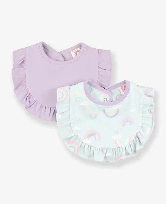RuffleButts | Lilac Knit 2-pack Bibs