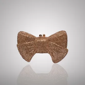 Stylish Gold Bow Swarovski Crystal Clutch | 0C942-X
