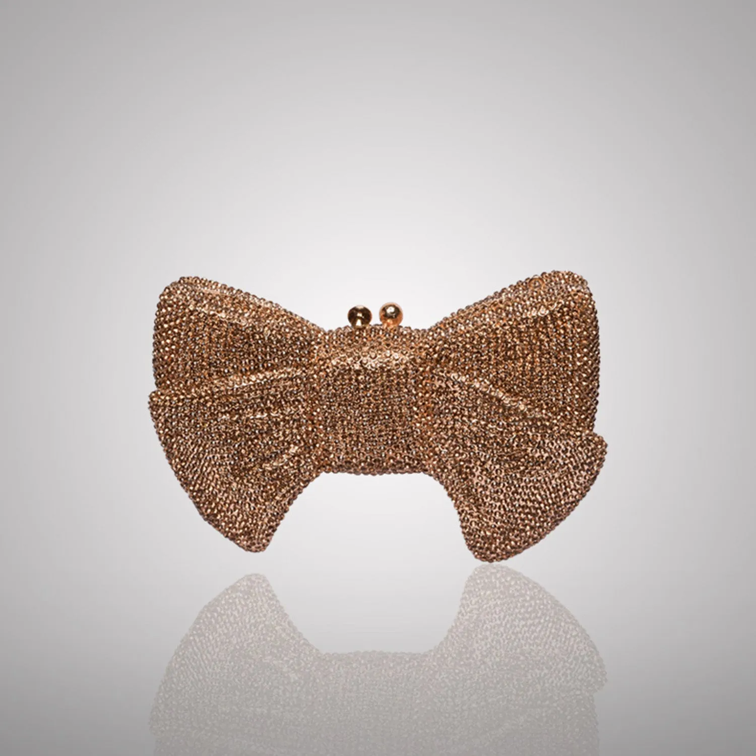 Stylish Gold Bow Swarovski Crystal Clutch | 0C942-X