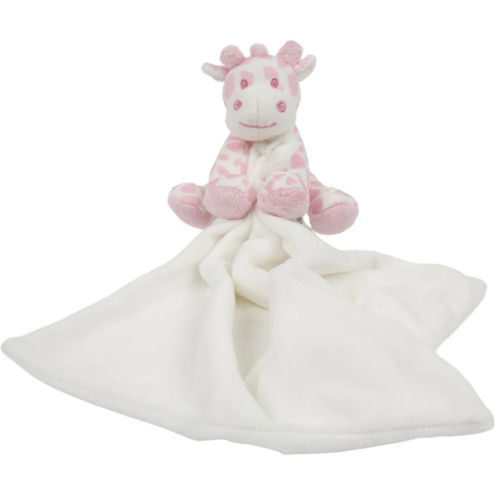 Suki Gifts Pink & White Bing Bing Giraffe Rattle Blankie