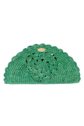Sun Raffia Clutch in Green