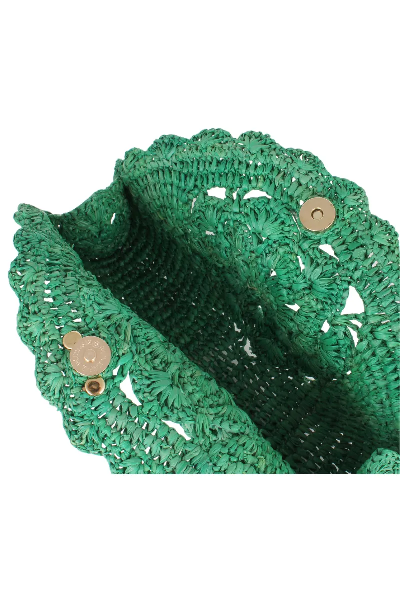 Sun Raffia Clutch in Green