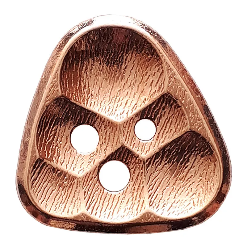 Triangle Metal 30mm Button - Copper