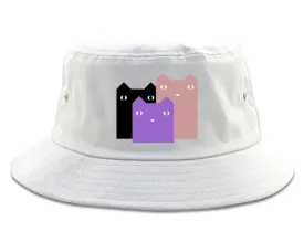 Very Nice Colorful Cute Cats Kitten Kitty Bucket Hat White