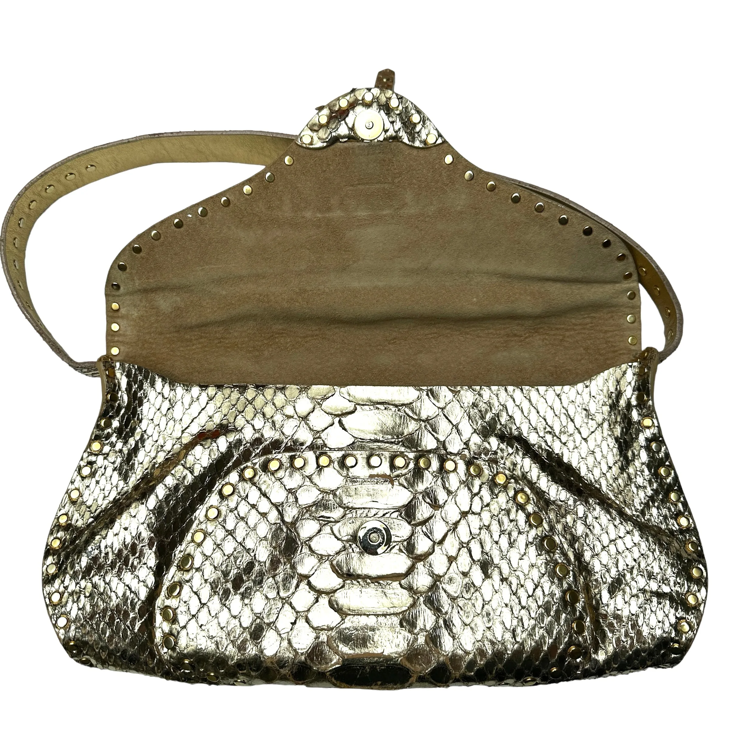 Vintage Gold Python Shoulder Bag