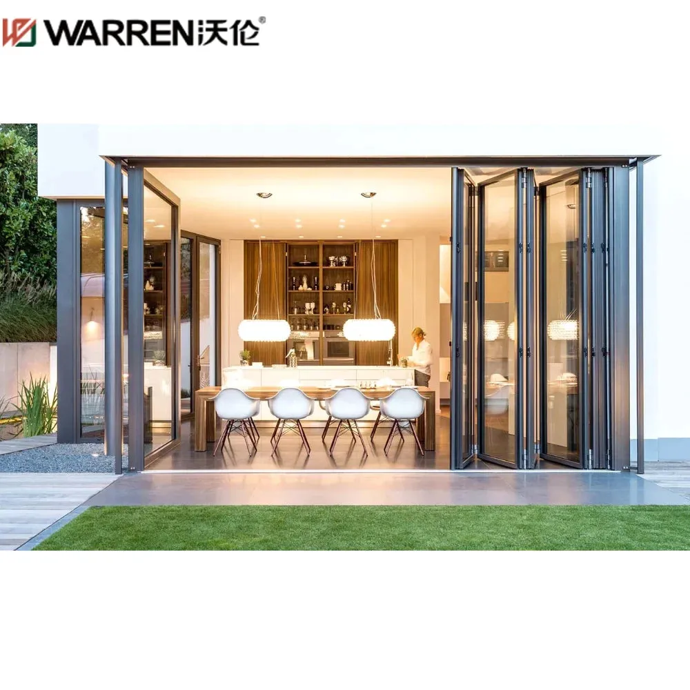 Warren 32x80 Bifold Door 6 Panel Exterior Door Bifold 96 Inch Door Folding Glass Patio Aluminum