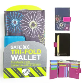 Women's RFID Blocking Wallet Safe ID Holder Daisy Trifold Travel Case Travelon !